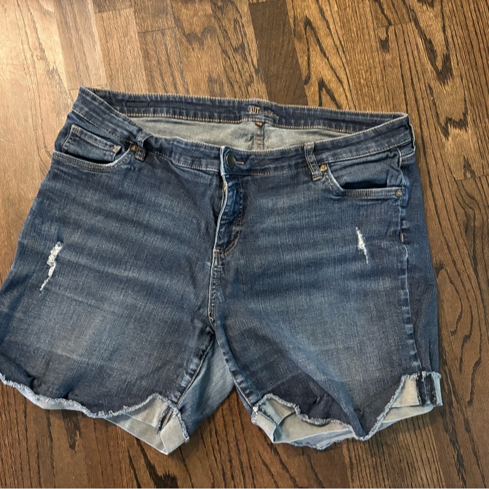 Kut from the Kloth Distressed Blue Jean Shorts